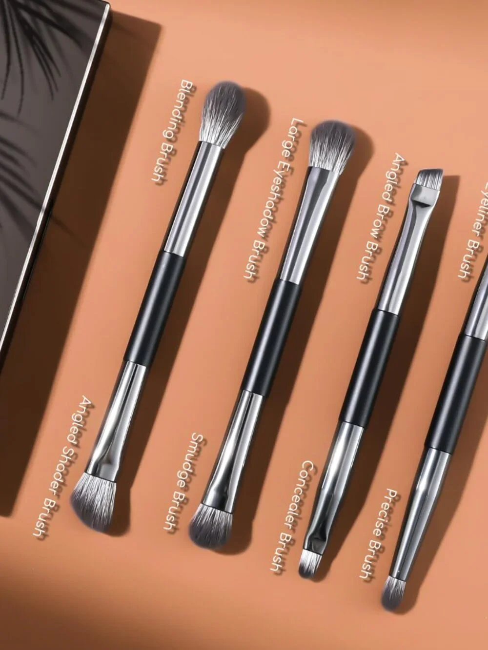 Travel Eye Makeup Brush Set with Mirror Case 4PCS